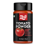 Bottle of Zest Tomato Powder on a white background