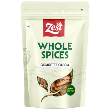 Zest Whole Spices Cigarette Cassia packaging on a white background