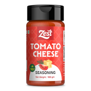 Zest Tomato Cheese seasoning 100g bottle on a white background