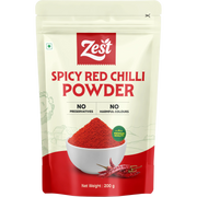 Zest Spicy Red Chilli Powder packaging on a white background